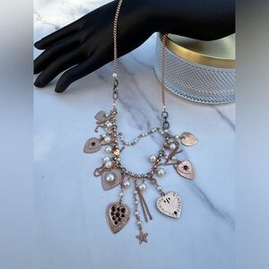 OIRITALY Sacramore Firenze Heart Charm Necklace Mixed Metal Italian Jewelry